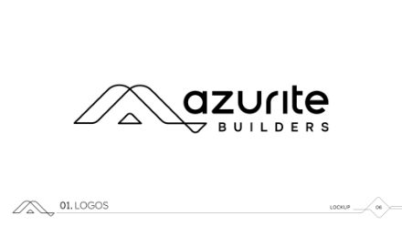 Logo for Azurite Builders featuring a stylized, minimalist A design next to the word “azurite” in bold lowercase letters, with “BUILDERS” in uppercase beneath it, all on a white background.