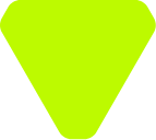 A bright neon yellow-green shape resembling an upside-down triangle with rounded corners on a white background.