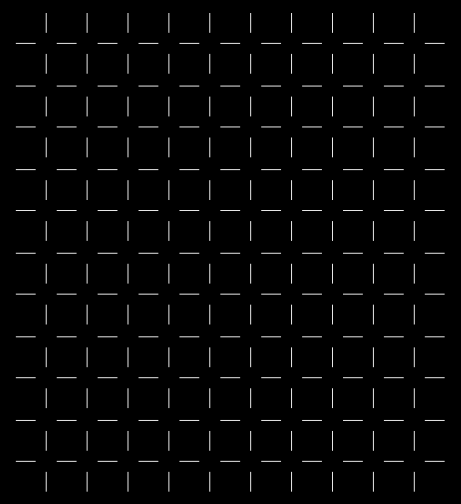A black background with a grid pattern of small white dashes, each forming a plus sign at regular intervals, creating a geometric, optical illusion effect.