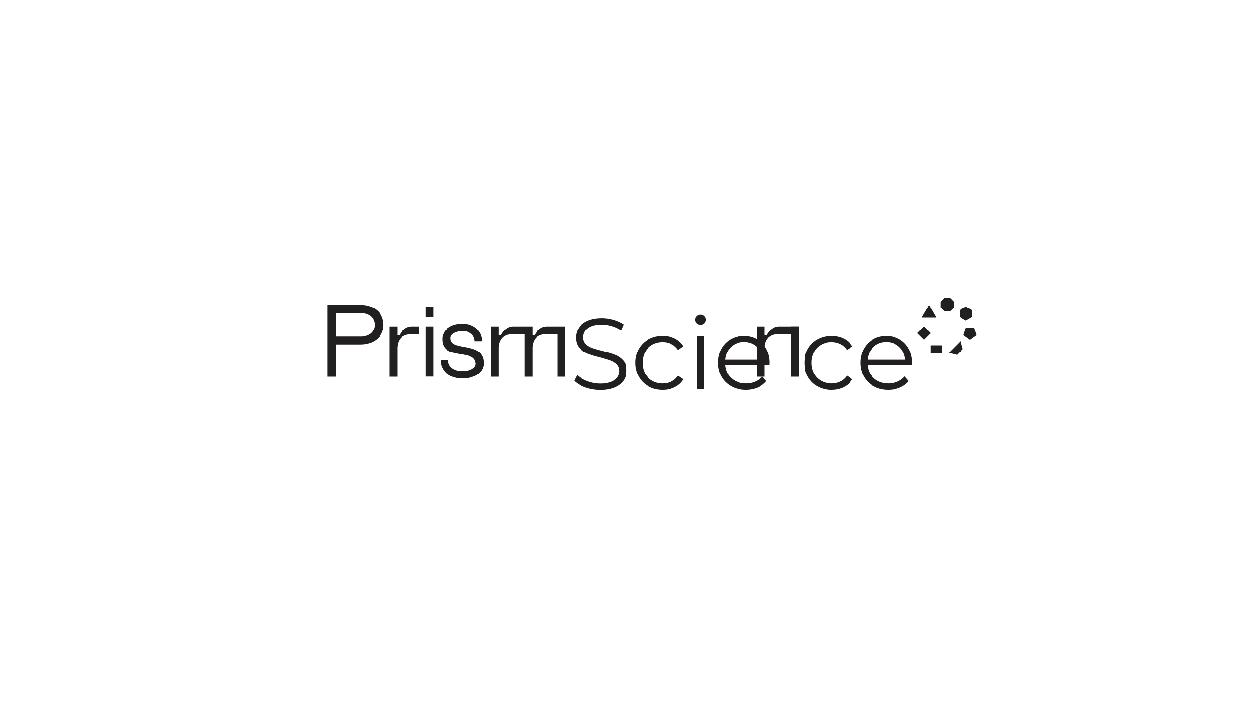 The logo reads PrismScience in black text with a stylized, dotted circular design forming the dot over the letter i in Science on a white background.