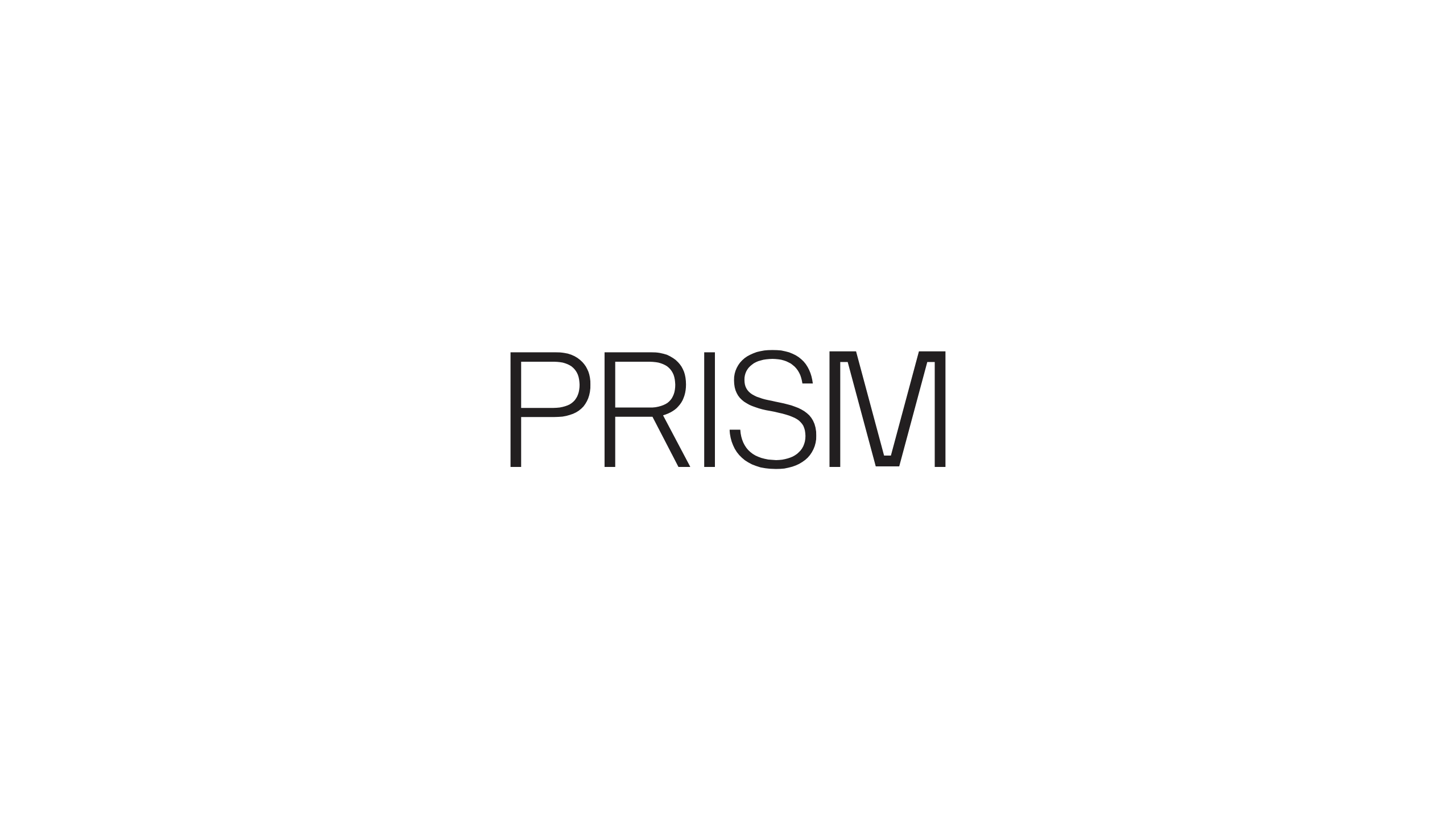 The word PRISM is centered on a white background in a clean, modern black font.